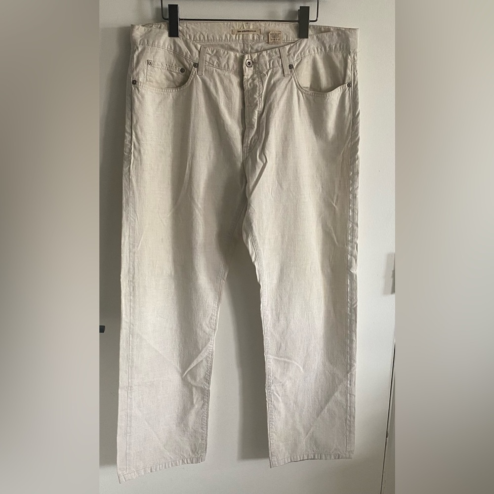 John Varvatos Beige Linen Trousers
